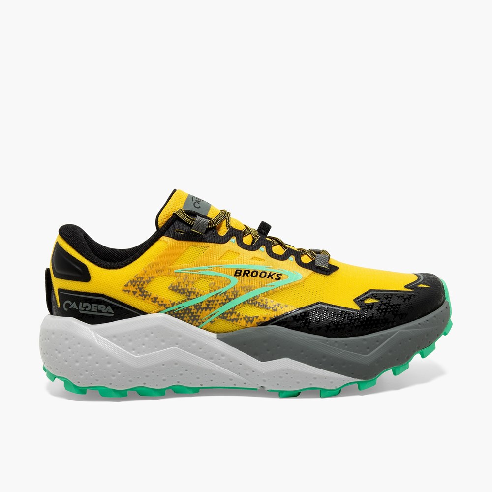 Chaussure Trail Running Brooks Caldera 7 Citron Noir Homme | WIP-5337686